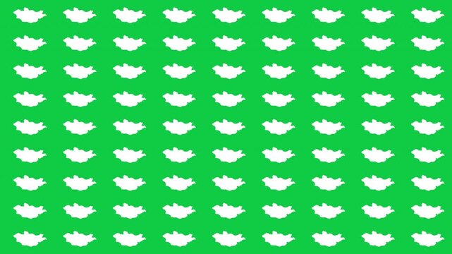 Mongolia map pattern scrolling 15 second loop with green background
