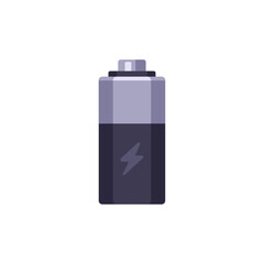 Obraz premium black battery, power supply, colorful vector flat style illustration
