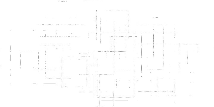 Vector illustration of a grid layout with dotted lines and rectangles