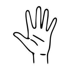 Obraz premium A minimalist vector graphic illustration of a hand with palm facing forward
