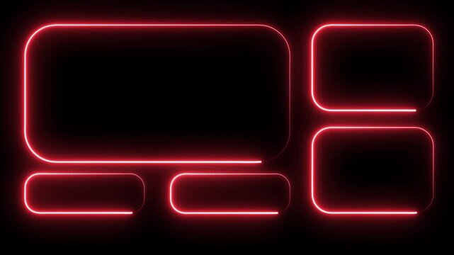 Intermission Stream Overlay Animated, Neon Sign looping facecam and chat for live streaming, rainbow color frame on black background .4k video.