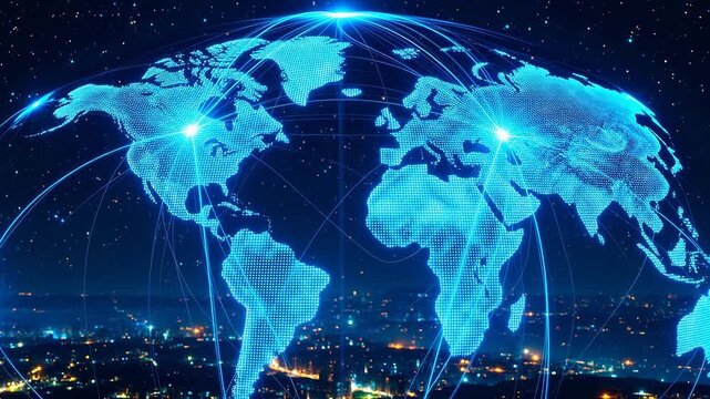 Digital globe with network connections for Digital Transformation and Cyber Infrastructure
