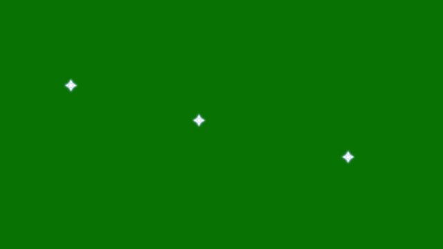 Bright twinkle star transitions that glide across a transparent green screen in beautifully crafted 4K motion and modern digital artwork.Fantasy style twinkle stars with glitter.