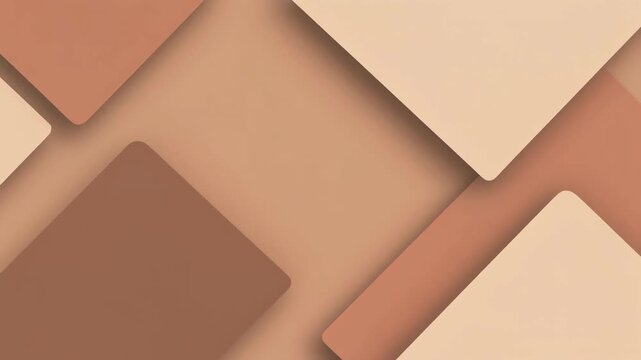 Flat lay. Overlapping geometric paper shapes in neutral beige tones. Soft shadows and minimalist composition. Abstract background design.