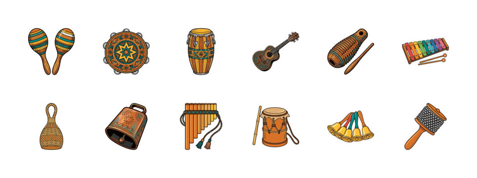 Latin Folk Music Percussion Instrument Set
