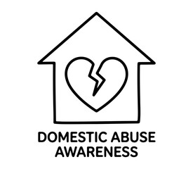Obraz premium simple domestic abuse line art vector illustration on white background