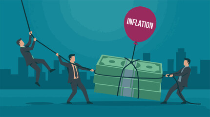 Businessmen struggle to control rising inflation and manage money © Zigmate