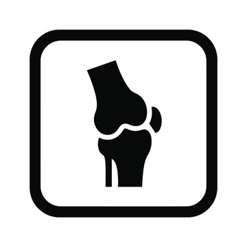 Knee Joint Bone Icon Medical Health Diagram