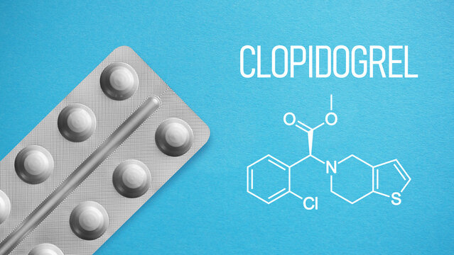 Clopidogrel medication concept, antiplatelet drug for cardiovascular treatment, blood thinner therapy, prevention of thrombosis and stroke, pharmaceutical healthcare and cardiology