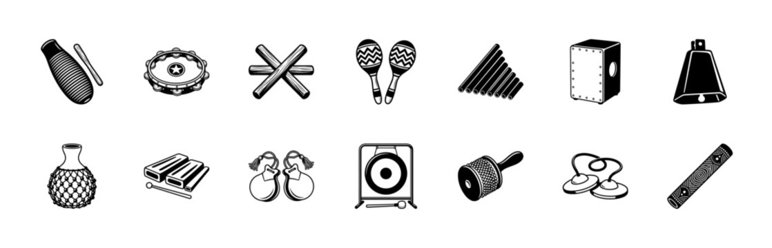 Ethnic Percussion Musical Instrument Graphic Set