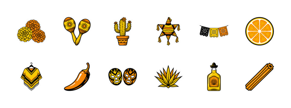 Mexican Heritage and Fiesta Celebration Elements