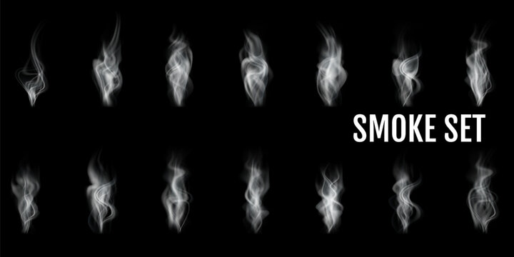 Wispy smoke tendrils rising in dark, ethereal atmosphere