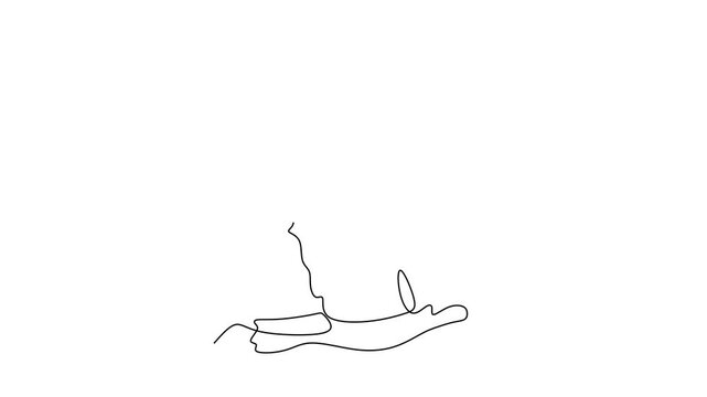 Animated self drawing of continuous line draw of  Soaring Eagle  Full length one line animation. 4K