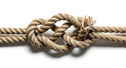 Fototapeta premium Knot Tying Techniques, Rope Crafts, Workshop, Instructional Guide, Indoor, Close-Up, Skill Development