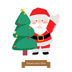 Fototapeta premium Cute Santa Claus cartoons expressing happiness and excitement. 