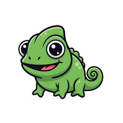 Obraz premium Happy Cartoon Chameleon. (1)