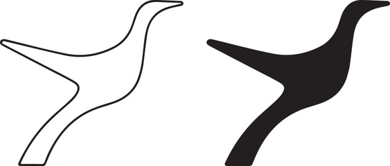 Obraz premium Minimal flying bird line icon design