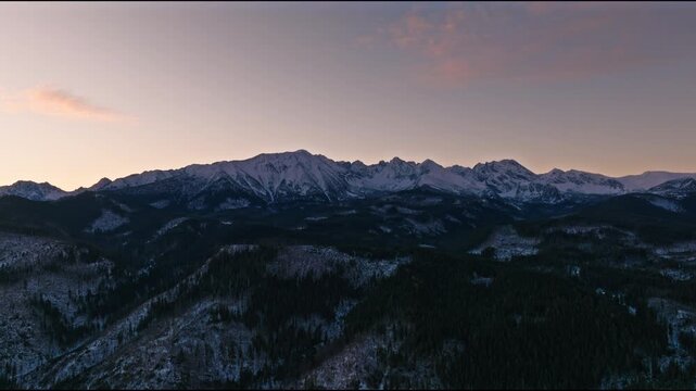 Zakopane winter morning with snow-covered peaks and golden light