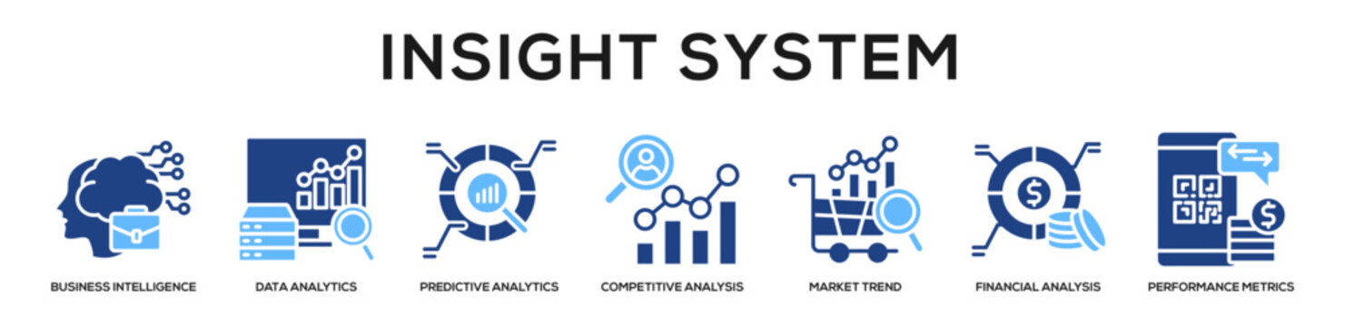 Glyphcolor - Insight System web banner icon vector illustration concept