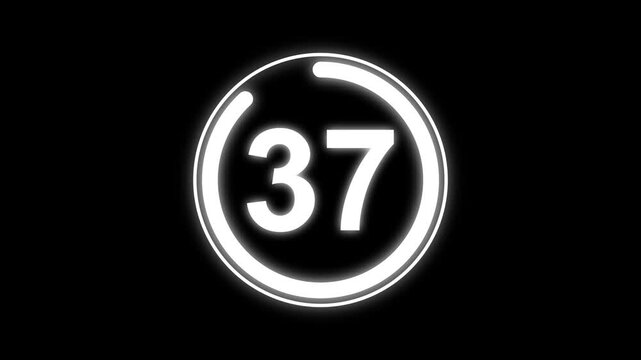 Abstract 42 Seconds countdown timer. Circle Countdown Timer from 42 to 0 seconds, Round Countdown Timer Interface Animation on Dark Background.