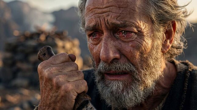 Abraham About to Sacrifice Isaac as God Intervenes at the Last Moment, A Test of Faith