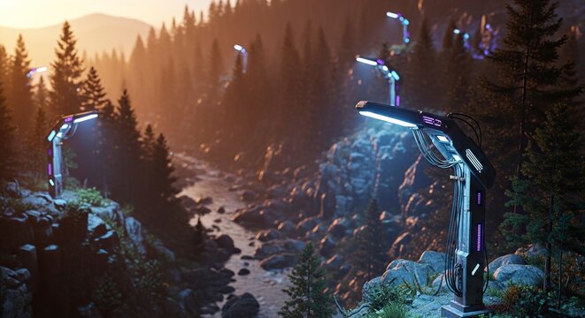 Halo Infinite - Scenic vista of the Zeta Halo landscape.