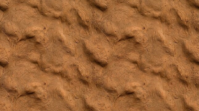 Seamless terracotta adobe wall texture with wavy patterns for background use
