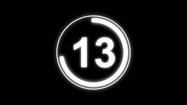 Abstract 18 seconds round countdown timer. Circle Countdown Timer from 18 to 0 seconds real time, Modern flat design of countdown animation isolated on transparent background with alpha channel.
