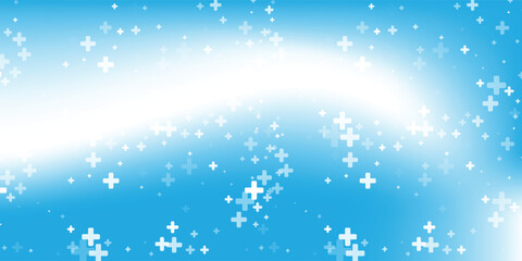 Obraz premium Creative soft blue gradient background, blue healthcare background with plus signs and molecules, suitable for medical presentations, abstract healthcare composition with soft tones, vector creative