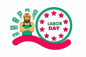 Fototapeta premium happy labour day vector illustration isolated on white background