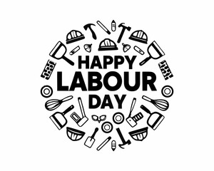 Obraz premium May 1st Labour Day Vector Illustration with Construction Tools and Workers