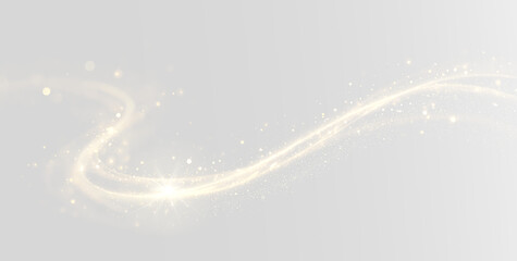 Golden magic light trail glowing swirl sparkle particle effect transparent background PNG © ALEXA