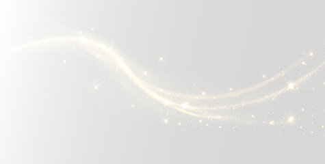 Golden sparkle magic light streak swirl glowing particle trail effect transparent background PNG © ALEXA