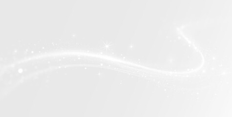 White sparkle glow light streak swirl magic particle trail effect transparent background PNG © ALEXA