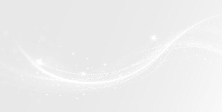 White glittering particle light trail swirl magic glow effect transparent background PNG