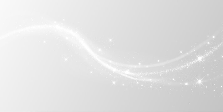 White sparkle magic light streak swirl glowing particle trail effect transparent background PNG
