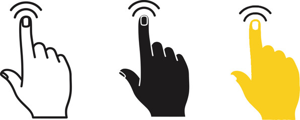 Fototapeta premium Hand Click Vector Graphic Illustration Representing User Interface Tap Gesture Symbol for Digital Web App Design