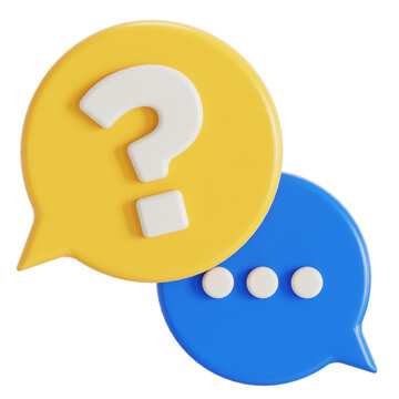 Question chat 3D illustration