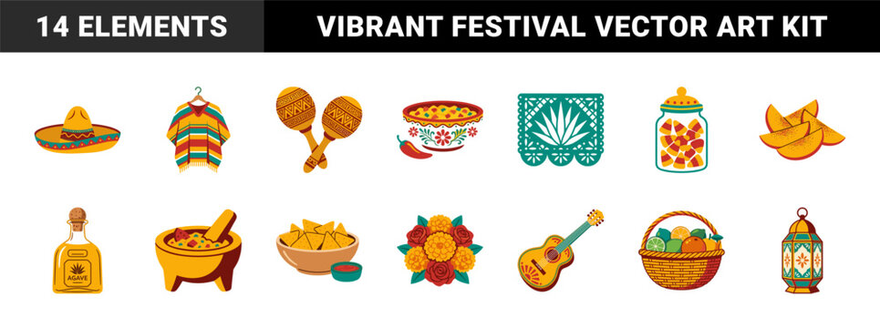 Cinco de Mayo Vector Graphic Set