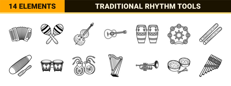 Traditional Latin Music Instrument Vectors