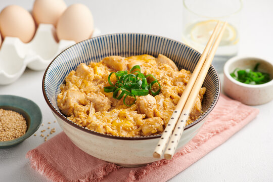 Oyakodon, traditional Japanese meal with chicken and egg, comfort food