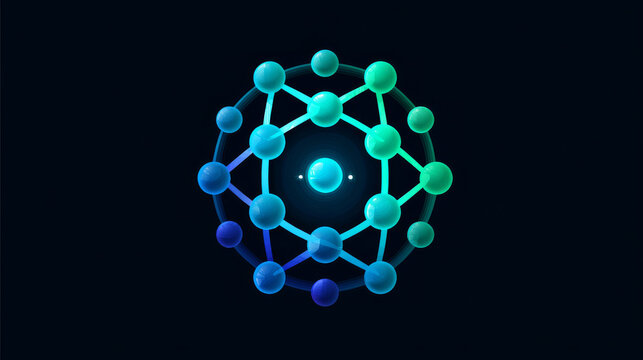 Artificial intelligence with circle Movement Rounded Hexagons technology Analysis logo vector design concept. AI technology logotype symbol for advance technology, ui, identity, new tech, automation.