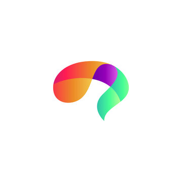 brain memory logo with 3d colorful gradient design style
