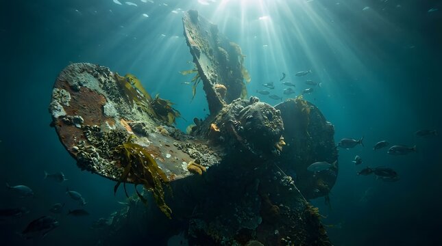 Dirty Rustic Propeller under water, made by Ai