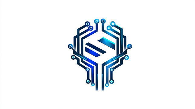 Artificial intelligence with letter s network lines technology Analysis logo vector design concept. AI technology logotype symbol for advance technology, tech company, ui, online network, robot, web.