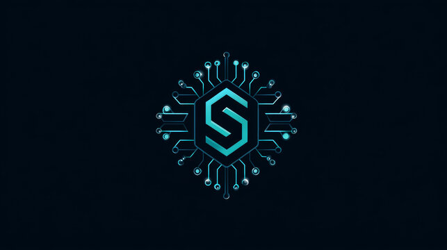 Artificial intelligence with letter s network lines technology Analysis logo vector design concept. AI technology logotype symbol for advance technology, tech company, ui, online network, robot, web.