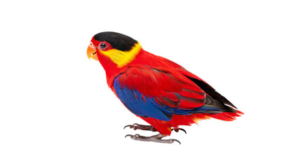 Fototapeta premium Vibrant tropical bird perched with colorful plumage and bright beak isolated on transparent background