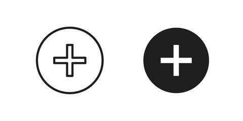 Fototapeta premium Add icon vector flat linear pack on white background
