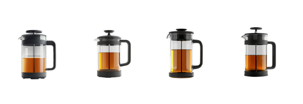 French press coffee makers with tea kitchen tool coffee maker beverage isolated on transparent background