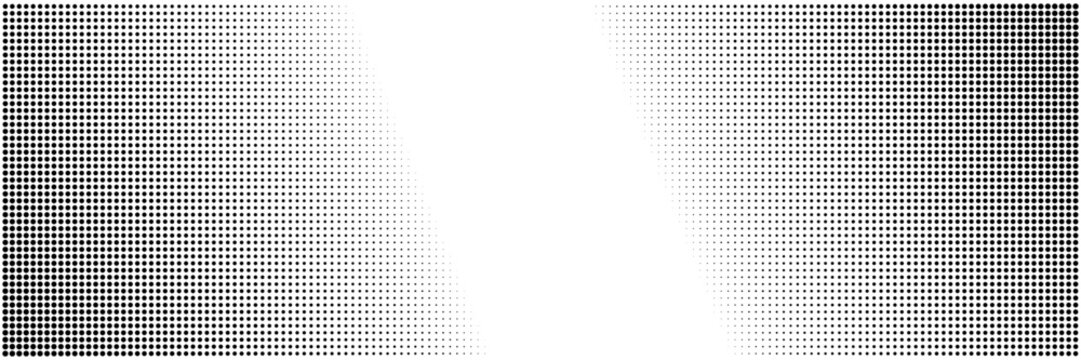 Black and White Halftone Dot Pattern Banner for Retro Comic Book Design